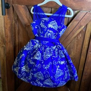 Disney Royal Blue and Silver Girls Formal Dress